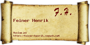 Feiner Henrik névjegykártya